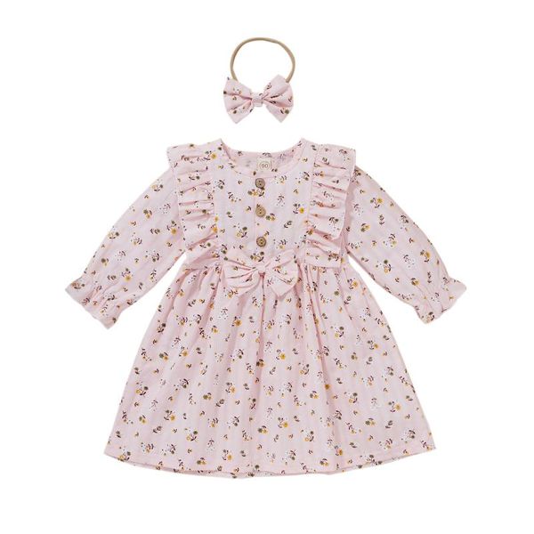 girl's dresses autumn 2pcs baby girls casual long sleeve dress toddlers kids floral bow ruffles a-line short headband outfits clothing, Red;yellow
girl's dresses autumn 2pcs baby girls casual long sleeve dress toddlers kids floral bow ruffles a-line short headband outfits clothing, Red;yellow
