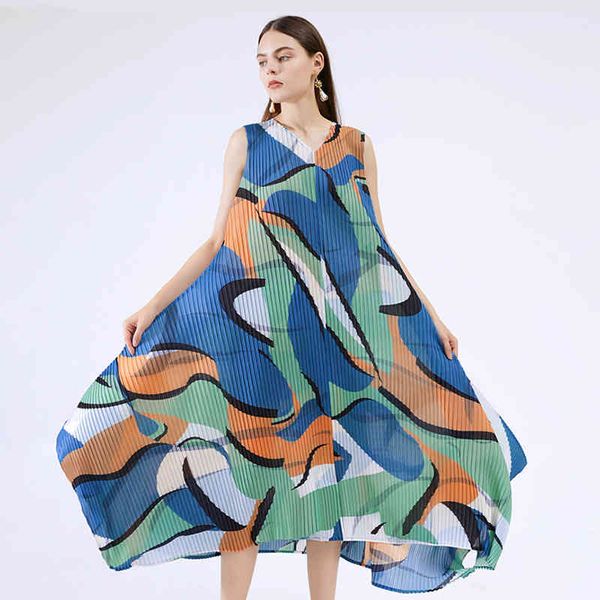 casual dresses pleated sleeveless geometric painted printed dress summer v-neck waist wide loose oversized beach korean dress w5lk, Black;gray
casual dresses pleated sleeveless geometric painted printed dress summer v-neck waist wide loose oversized beach korean dress w5lk, Black;gray