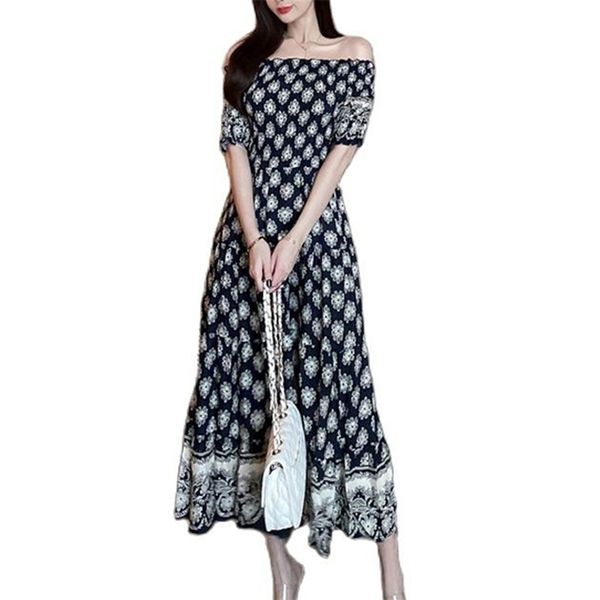 temperament printed woman dress retro waist slimming one-shoulder long skirt summer fashion women's clothing 210520, Black;gray
temperament printed woman dress retro waist slimming one-shoulder long skirt summer fashion women's clothing 210520, Black;gray