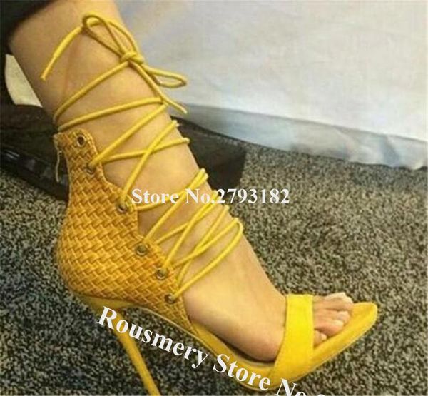 women fashion one strap pattern leather stiletto heel gladiator sandals lace-up yellow blue high dress shoes, Black
women fashion one strap pattern leather stiletto heel gladiator sandals lace-up yellow blue high dress shoes, Black