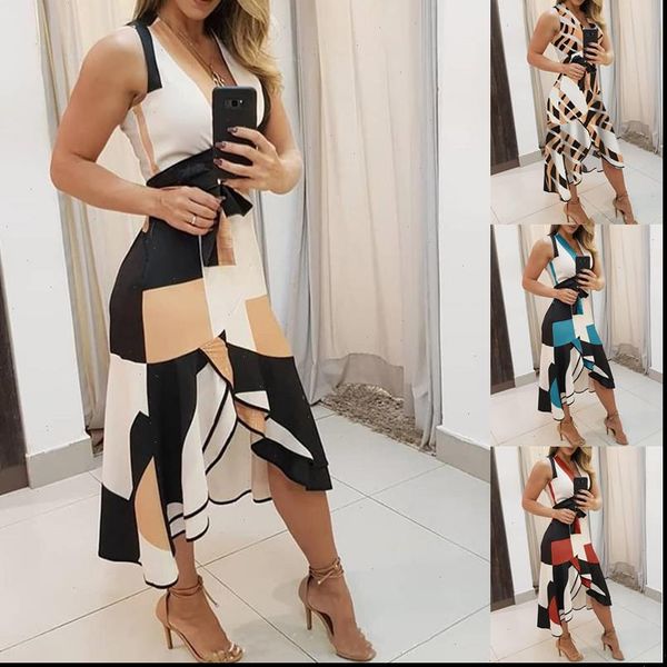 summer womens dresses v neck empire belt tunic midi dress fashion geometry print irregular office ladies plus size, Black;gray
summer womens dresses v neck empire belt tunic midi dress fashion geometry print irregular office ladies plus size, Black;gray