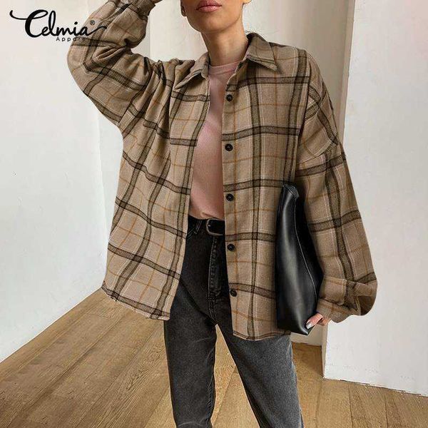women's blouses & shirts blouses celmia women korean style plaid autumn fashion blouse checked long sleeve button blusas thick casual o, White
women's blouses & shirts blouses celmia women korean style plaid autumn fashion blouse checked long sleeve button blusas thick casual o, White