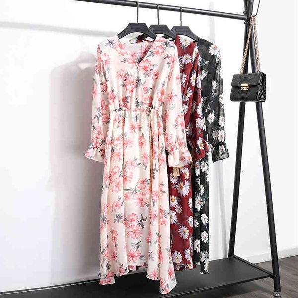 casual dresses dresses elegant v-neck women chiffon long sleeve lace-up ladies midi dress floral print female a-line vestidos l40s, Black;gray
casual dresses dresses elegant v-neck women chiffon long sleeve lace-up ladies midi dress floral print female a-line vestidos l40s, Black;gray