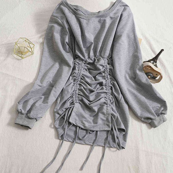 double drawstring split bag hip dress women 2021 autumn thin korean a-line solid color casual mini dress clothing women vestidos y1204, Black;gray
double drawstring split bag hip dress women 2021 autumn thin korean a-line solid color casual mini dress clothing women vestidos y1204, Black;gray