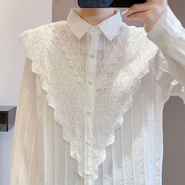 women's blouses & shirts lamtrip vintage lace patchwork preppy style cotton long sleeve shirt autumn blouse women 0xc9, White
women's blouses & shirts lamtrip vintage lace patchwork preppy style cotton long sleeve shirt autumn blouse women 0xc9, White