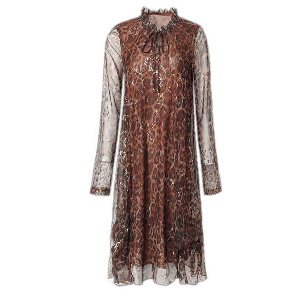 casual dresses spring autumn women long sleeve loose mini dress elegant retro leopard print irregular hem mesh, Black;gray
casual dresses spring autumn women long sleeve loose mini dress elegant retro leopard print irregular hem mesh, Black;gray