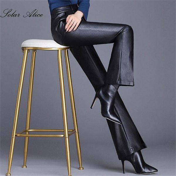 for 2021 women's pu high-waisted micro-flared pants faux leather slim fishtail & capris, Black;white
for 2021 women's pu high-waisted micro-flared pants faux leather slim fishtail & capris, Black;white