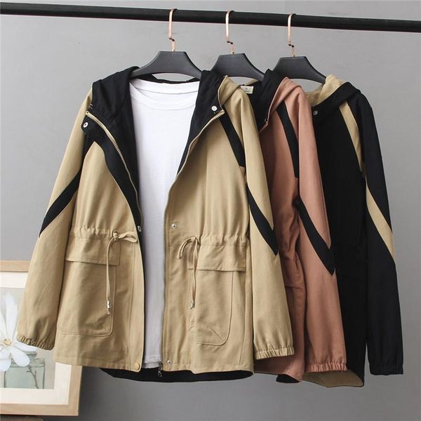 women's jackets 2021 autumn women jacket female windbreaker casual long sleeve outerwear loose coat streetwear plus size 4xl p878, Black;brown
women's jackets 2021 autumn women jacket female windbreaker casual long sleeve outerwear loose coat streetwear plus size 4xl p878, Black;brown
