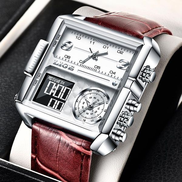 wristwatches lige 2021 mens watches square digital sports quartz wrist watch for men waterproof satch relogio masculino, Slivery;brown
wristwatches lige 2021 mens watches square digital sports quartz wrist watch for men waterproof satch relogio masculino, Slivery;brown