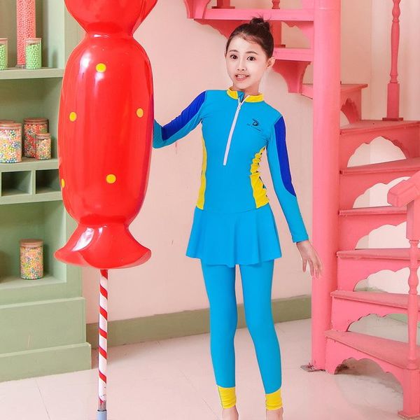 children sunscreen long sleeve swimsuit surfing diving suit 8-16 years girl swimwear bathing suits 2 pieces beach wear one-piece
children sunscreen long sleeve swimsuit surfing diving suit 8-16 years girl swimwear bathing suits 2 pieces beach wear one-piece