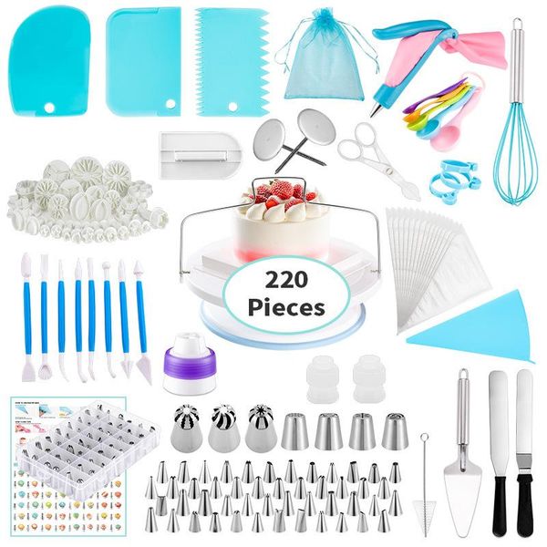 baking & pastry tools 220 pcs/set cake turntable decorating kit rotary table tool piping nozzle bag set supplies sets
baking & pastry tools 220 pcs/set cake turntable decorating kit rotary table tool piping nozzle bag set supplies sets