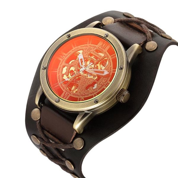 brand fashion leather bronze watch men automatic mechanical skeleton antique watches relogio masculino wristwatches, Slivery;brown
brand fashion leather bronze watch men automatic mechanical skeleton antique watches relogio masculino wristwatches, Slivery;brown