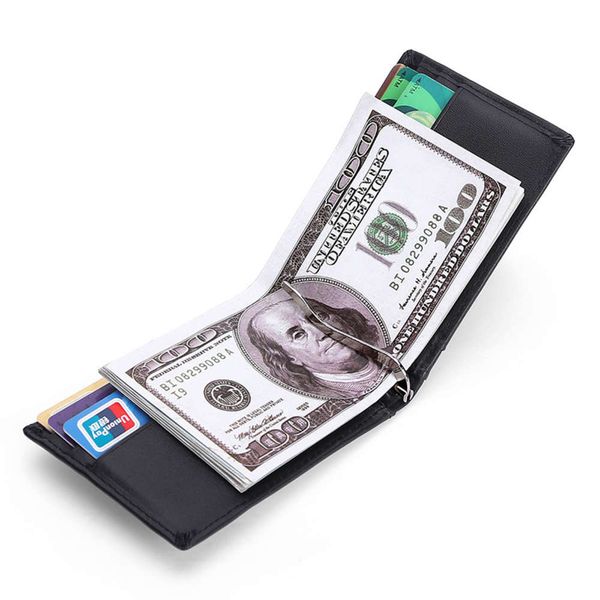 the wallet horizontal wallet men's metal dollar clip short multi-function cow leather rfig magnetic wallet, Black
the wallet horizontal wallet men's metal dollar clip short multi-function cow leather rfig magnetic wallet, Black