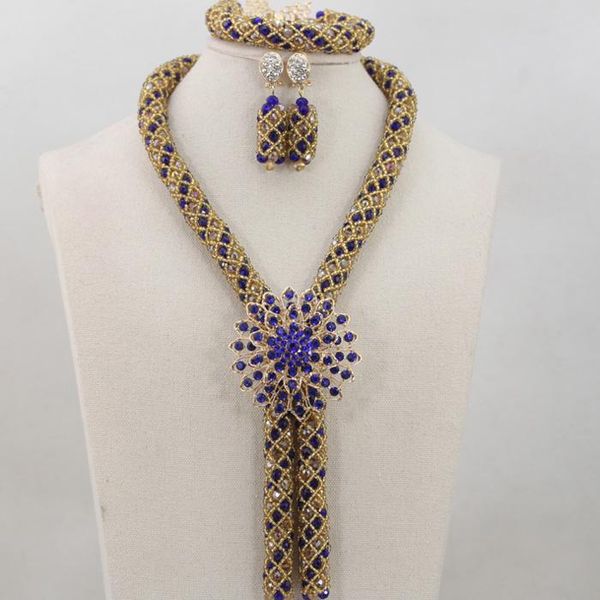 earrings & necklace african wedding beads jewelry set champagne/royal blue crystal bracelet anj007, Silver
earrings & necklace african wedding beads jewelry set champagne/royal blue crystal bracelet anj007, Silver
