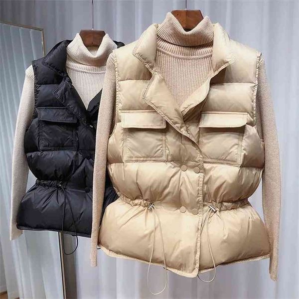 vests for women down white duck sleeveless vest spring women's warm padded woman autumn coat jackets korean fashion style 210819, Black;white
vests for women down white duck sleeveless vest spring women's warm padded woman autumn coat jackets korean fashion style 210819, Black;white