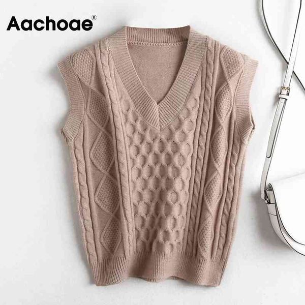 aachoae solid color knitted sweater vest women casual v neck sleeveless pullover autumn elegant twist waistcoat 210413, White;black
aachoae solid color knitted sweater vest women casual v neck sleeveless pullover autumn elegant twist waistcoat 210413, White;black