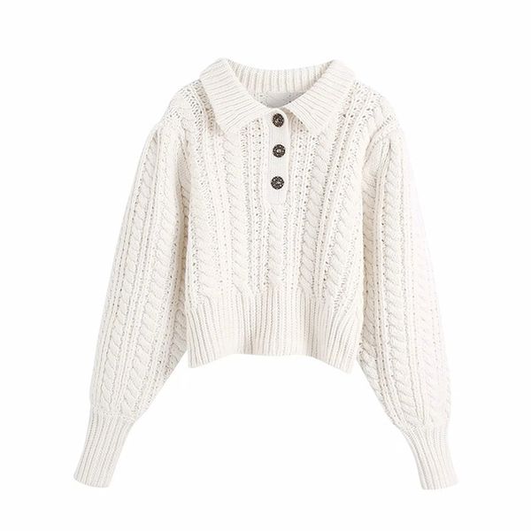 winter lady retro fashion temperament sweet eight-strand woven lapel short knit women sweater 210531, White
winter lady retro fashion temperament sweet eight-strand woven lapel short knit women sweater 210531, White