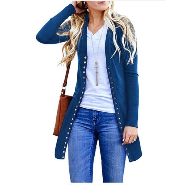 women's knits & tees solid color knitwear, long sleeve loose sweater coat, open front button cardigan for ladies, White
women's knits & tees solid color knitwear, long sleeve loose sweater coat, open front button cardigan for ladies, White