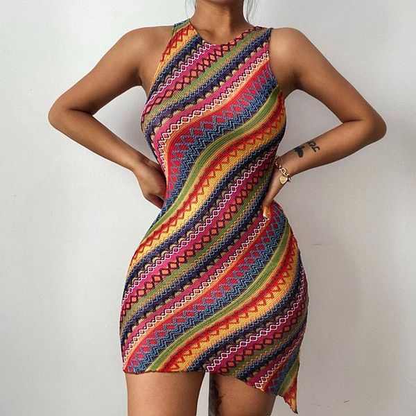 casual dresses knitted bodycon mini irregular sundress women summer rainbow striped sleeveless backless slim holiday dress vestido 2021, Black;gray
casual dresses knitted bodycon mini irregular sundress women summer rainbow striped sleeveless backless slim holiday dress vestido 2021, Black;gray
