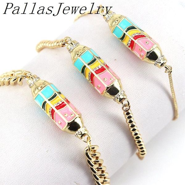 link, chain 6pcs fashion lucky rainbow enamel bead bracelet for women girl charm bracelets & bangles trendy adjustable, Black
link, chain 6pcs fashion lucky rainbow enamel bead bracelet for women girl charm bracelets & bangles trendy adjustable, Black