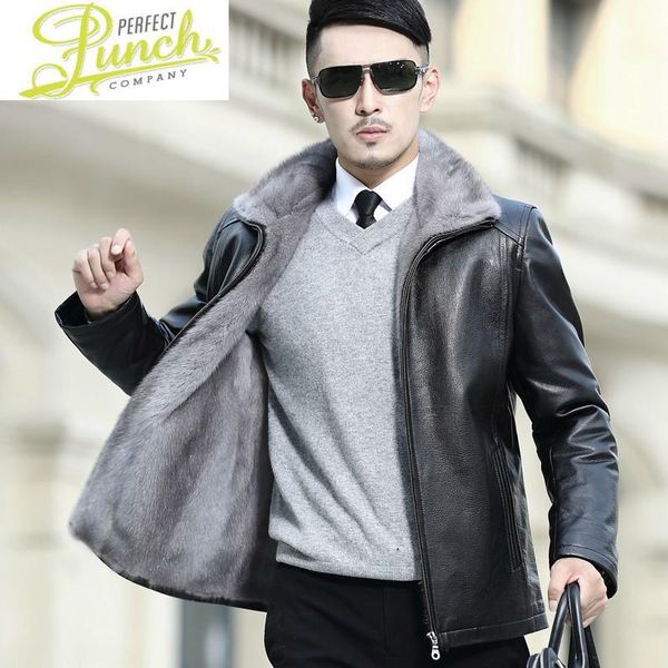 men's leather & faux natural real genuine jacket men goatskin winter coat for mens clothing casaco a17dn6267 yy797, Black
men's leather & faux natural real genuine jacket men goatskin winter coat for mens clothing casaco a17dn6267 yy797, Black