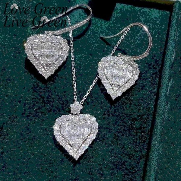 earrings & necklace heart cubic zirconia pendant bridal jewelry sets love necklac and earring set eleg rhineston wedding for woman cz, Silver
earrings & necklace heart cubic zirconia pendant bridal jewelry sets love necklac and earring set eleg rhineston wedding for woman cz, Silver