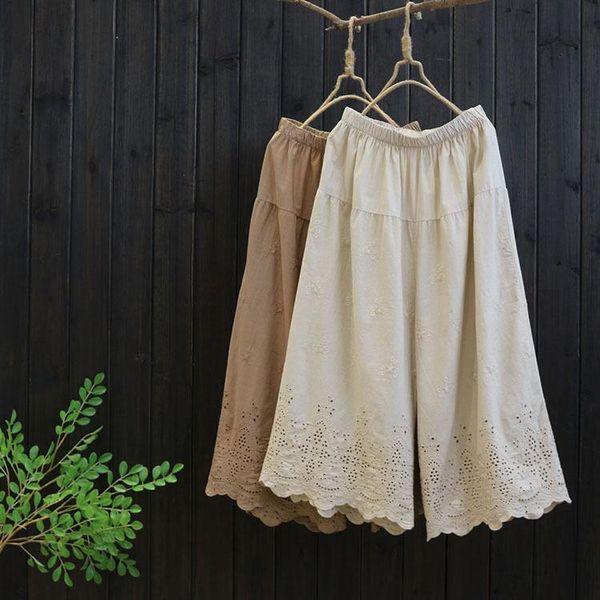 women's pants & capris 6210 summer women literary vintage cotton embroidery calf-length wide leg loose solid color casual, Black;white
women's pants & capris 6210 summer women literary vintage cotton embroidery calf-length wide leg loose solid color casual, Black;white