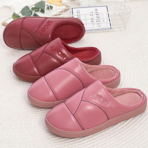 slippers 2021 women home winte warm waterproof leather soft non-slip fur cotton bedroom plush platform shoes chaussure femme, Black
slippers 2021 women home winte warm waterproof leather soft non-slip fur cotton bedroom plush platform shoes chaussure femme, Black
