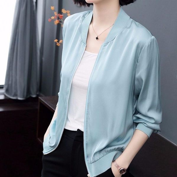 spring jacket women fashion solid satin pink lightweight coat basic bomber chaqueta mujer slim outerwear windbreaker women's jackets, Black;brown
spring jacket women fashion solid satin pink lightweight coat basic bomber chaqueta mujer slim outerwear windbreaker women's jackets, Black;brown