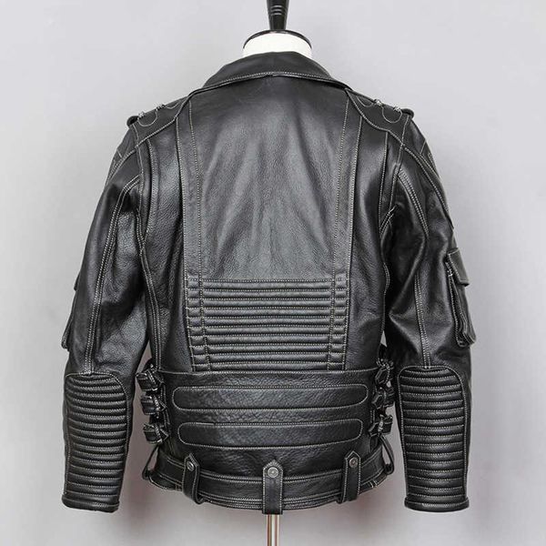men's leather & faux 2021 genuine jacket men fashion slim fit profession motorcycle biker turn down collar cowskin real coat, Black
men's leather & faux 2021 genuine jacket men fashion slim fit profession motorcycle biker turn down collar cowskin real coat, Black