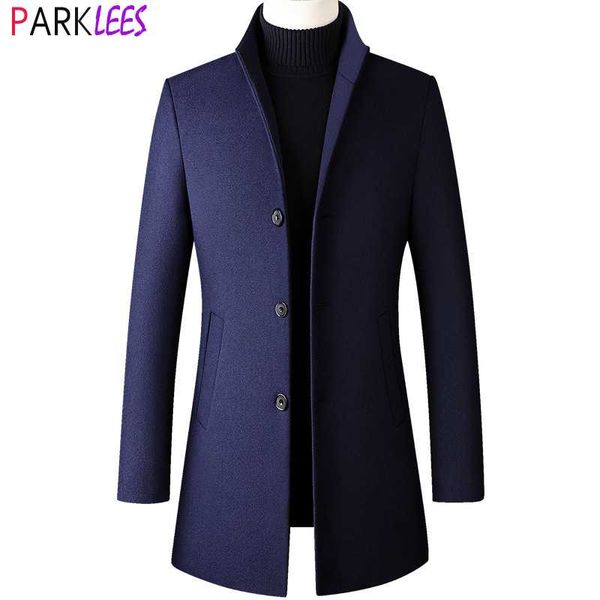 men's wool & blends royal blue long trench coat 2021 winter slim fit single breasted wool&blends stand collar thick warm pea coa, Black
men's wool & blends royal blue long trench coat 2021 winter slim fit single breasted wool&blends stand collar thick warm pea coa, Black
