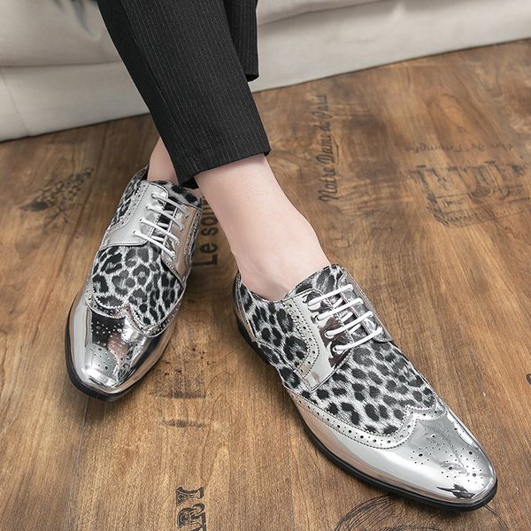 45.46.47 size brogue leather shoes men fashion shiny surface leopard print special hairstylist pointed toe mens nightclub all-match mens fas, Black
45.46.47 size brogue leather shoes men fashion shiny surface leopard print special hairstylist pointed toe mens nightclub all-match mens fas, Black