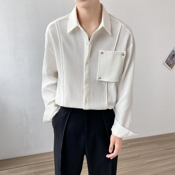 men's casual shirts big pocket design autumn fashion long sleeve patchwork solid color men dress shirt simple loose social, White;black
men's casual shirts big pocket design autumn fashion long sleeve patchwork solid color men dress shirt simple loose social, White;black