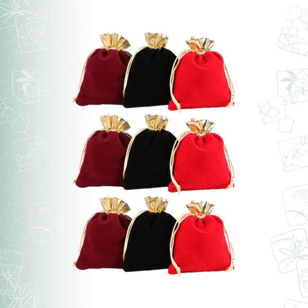 9pcs 7x9cm jewelry storage bag creative drawstring practical flannelette container (red, red, black for each 3p bags
9pcs 7x9cm jewelry storage bag creative drawstring practical flannelette container (red, red, black for each 3p bags