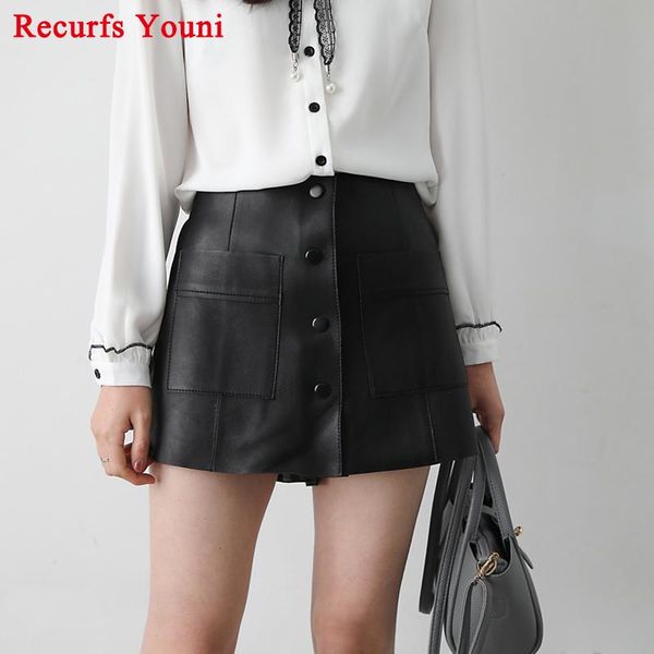 women's shorts ladies genuine leather skirt women loose korean culottes jupe femme elastic waist hip streetwear with pocket, White;black
women's shorts ladies genuine leather skirt women loose korean culottes jupe femme elastic waist hip streetwear with pocket, White;black