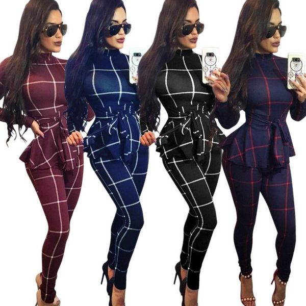 women's jumpsuits & rompers zogaa 2021 spring women jumpsuit plaid long sleeve ruffles skinny bodycon pants trousers with belt bodysuit, Black;white
women's jumpsuits & rompers zogaa 2021 spring women jumpsuit plaid long sleeve ruffles skinny bodycon pants trousers with belt bodysuit, Black;white