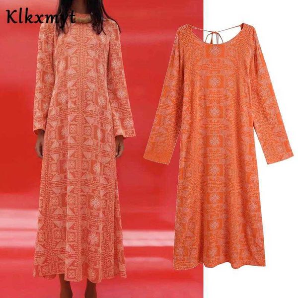 klkxmyt za women chic fashion print midi dress vintage long sleeve o neck backless lace-up female dresses vestidos mujer 210527, Black;gray
klkxmyt za women chic fashion print midi dress vintage long sleeve o neck backless lace-up female dresses vestidos mujer 210527, Black;gray