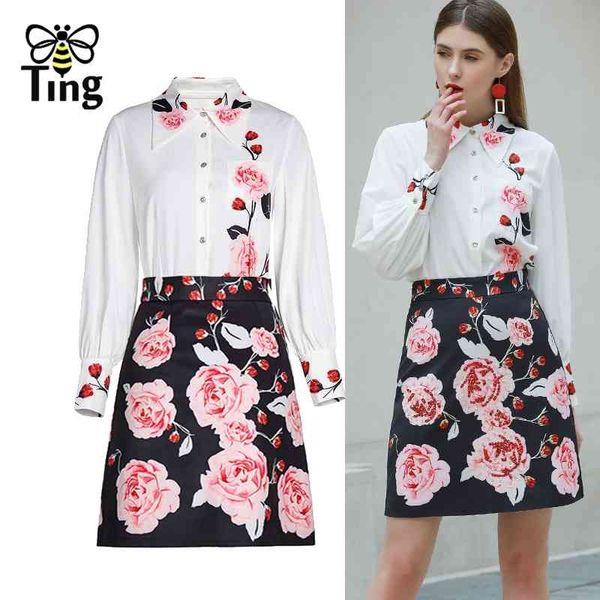summer women rose flower print button up white blouses & mini a line skirts fashion 2 pcs sets dress outfits 210513
summer women rose flower print button up white blouses & mini a line skirts fashion 2 pcs sets dress outfits 210513