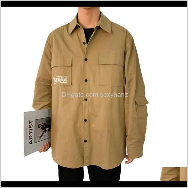 apparel drop delivery shirts men fashion long sleeves tooling shirt pocket loose casual jacket workwear mens clothing 2021 miecj, White;black
apparel drop delivery shirts men fashion long sleeves tooling shirt pocket loose casual jacket workwear mens clothing 2021 miecj, White;black