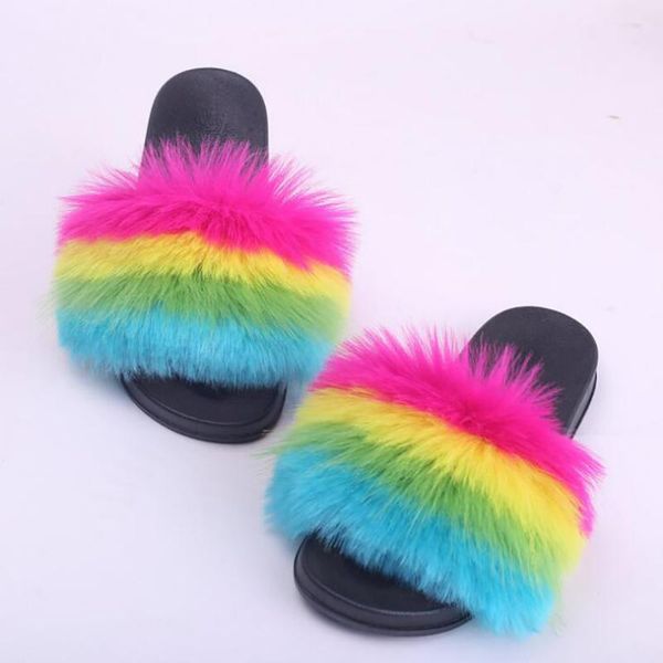 slippers 2021 women summer plush slides fur sandals ladies shoes flip flops rainbow outdoor soft women's, Black
slippers 2021 women summer plush slides fur sandals ladies shoes flip flops rainbow outdoor soft women's, Black