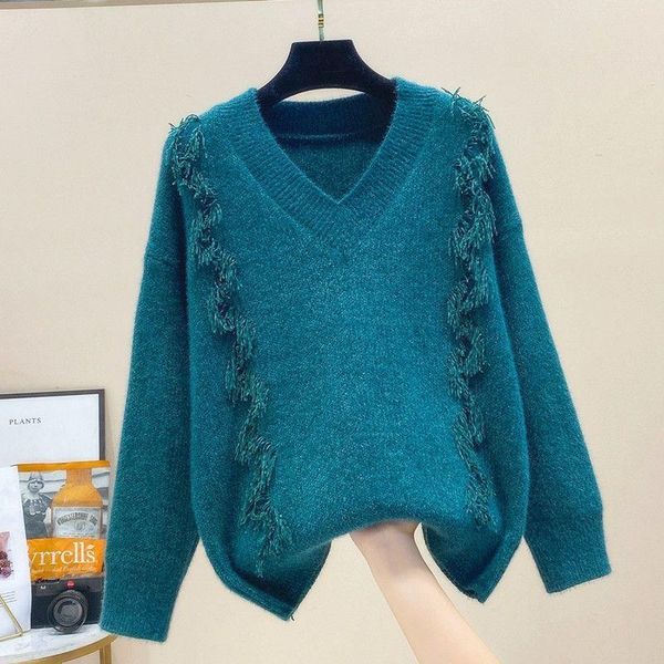 women's sweaters ebaihui woman solid tassel v neck pullover 21 winter faux mink cashmere chenille sweater loose chic knitwear jumper, White;black
women's sweaters ebaihui woman solid tassel v neck pullover 21 winter faux mink cashmere chenille sweater loose chic knitwear jumper, White;black