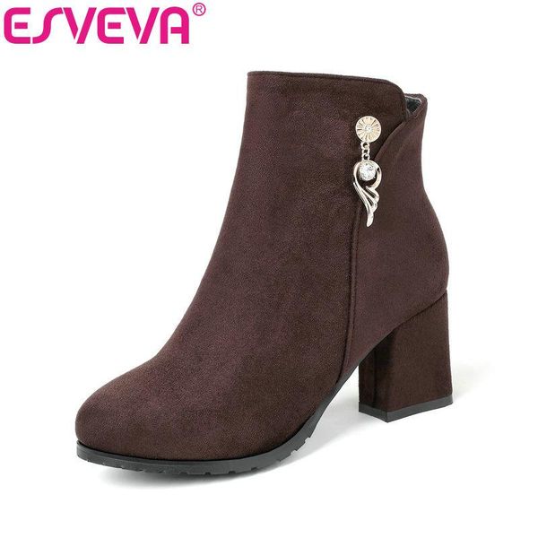 boots esveva 2021 women shoes winter ankle pointed toe pu + leather zipper square med heel elegant fashion boot size 34-41, Black
boots esveva 2021 women shoes winter ankle pointed toe pu + leather zipper square med heel elegant fashion boot size 34-41, Black