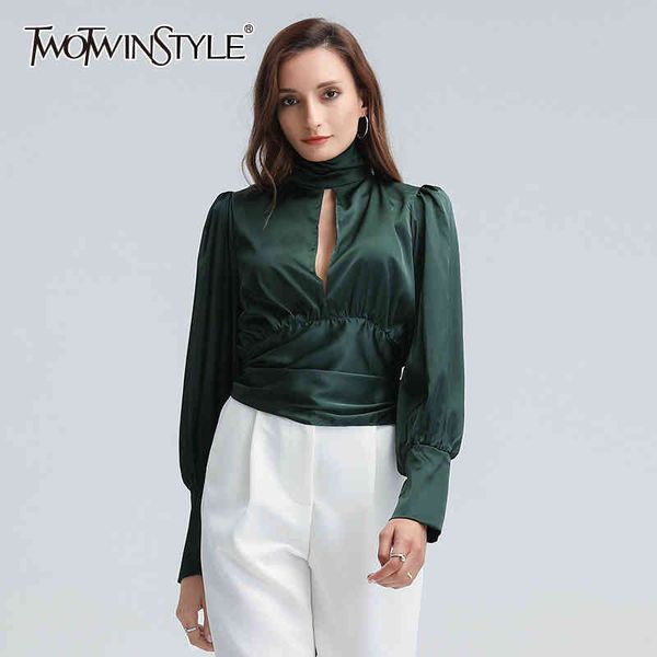 bowknot shirt for women turtleneck lantern long sleeve backless lace up loose blouses female clothes 210524, White
bowknot shirt for women turtleneck lantern long sleeve backless lace up loose blouses female clothes 210524, White