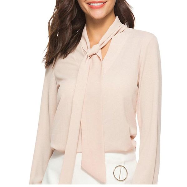 women's t-shirt fashion causal long sleeve office ladies bow collar solid colors chiffon loose shirt spring blusas mujer#g3, White
women's t-shirt fashion causal long sleeve office ladies bow collar solid colors chiffon loose shirt spring blusas mujer#g3, White