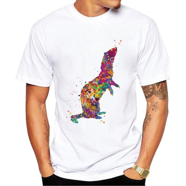 men's t-shirts harajuku ferret watercolor print t-shirt summer fashion men funny animal design man casual tees, White;black
men's t-shirts harajuku ferret watercolor print t-shirt summer fashion men funny animal design man casual tees, White;black