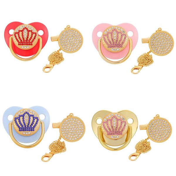 pacifiers# 0-18 months baby luxury pacifier and clips infant gold bling crown nipples soft silicone dummy holders born chains
pacifiers# 0-18 months baby luxury pacifier and clips infant gold bling crown nipples soft silicone dummy holders born chains