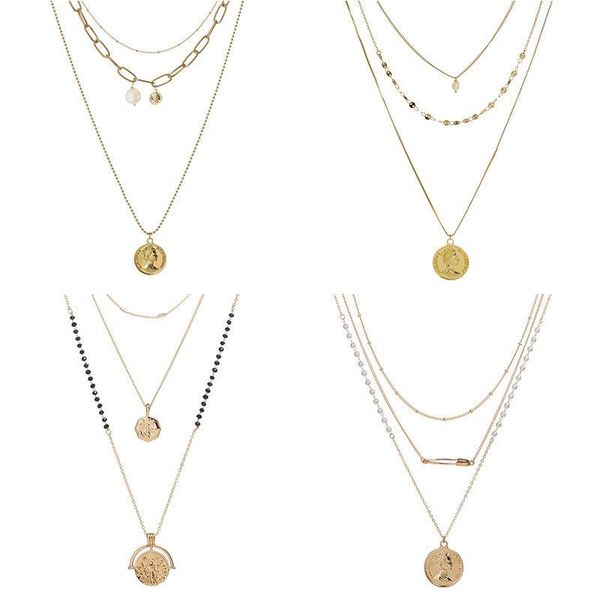 pendant necklaces women multi-layer necklace elizabeth coin simulated-pearl map personality gold trendy jewelry anniversary gift, Silver
pendant necklaces women multi-layer necklace elizabeth coin simulated-pearl map personality gold trendy jewelry anniversary gift, Silver