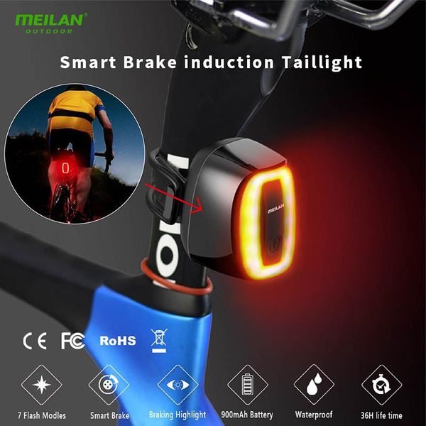 meilan x6 brake induction bike tail light usb rechargeable intelligent cycle led rear mtb safety warning lights
meilan x6 brake induction bike tail light usb rechargeable intelligent cycle led rear mtb safety warning lights