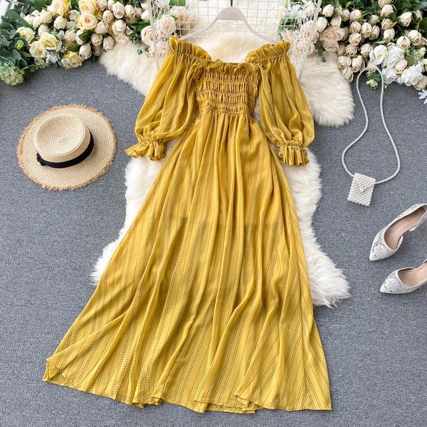 summer beach chiffon women long dress elegant solid lantern sleeve high waist maxi party club ladies vestidos casual dresses, Black;gray
summer beach chiffon women long dress elegant solid lantern sleeve high waist maxi party club ladies vestidos casual dresses, Black;gray
