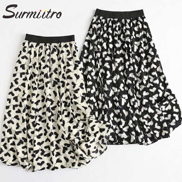 surmiitro summer midi long skirt women korean style chiffon black white heart print mid-length high waist skirt female 210712
surmiitro summer midi long skirt women korean style chiffon black white heart print mid-length high waist skirt female 210712